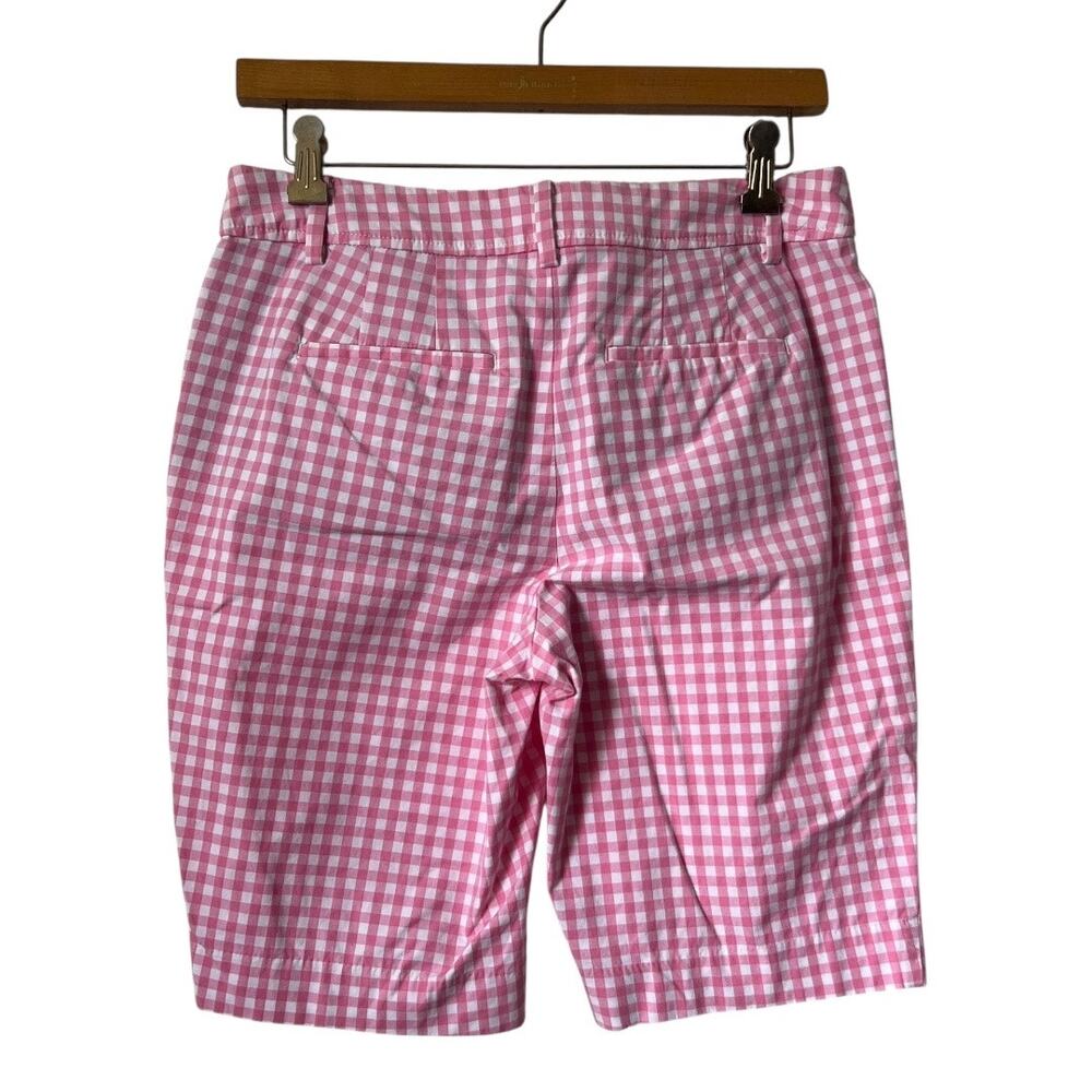 Talbots The Perfect Bermuda Short In Pink & White Gingham Size 2 - Picture 2 of 8